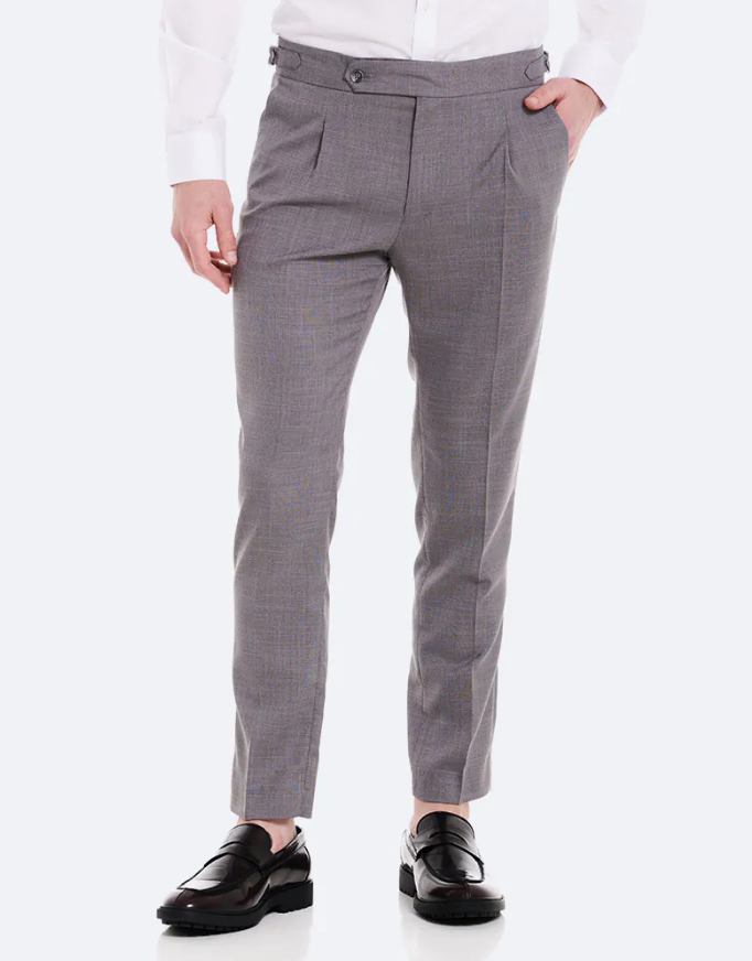 PANTALON TRAJE ENTRAMADO GRIS