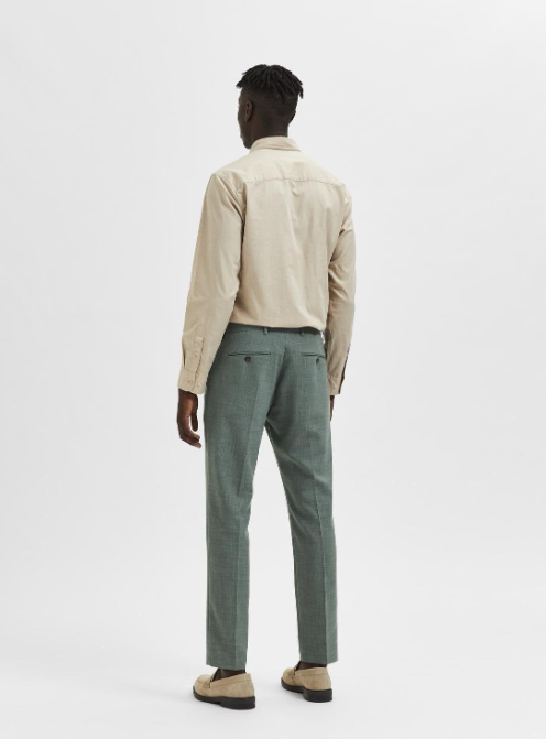 SLHSLIM-OASIS LINEN TRS NOOS GREEN