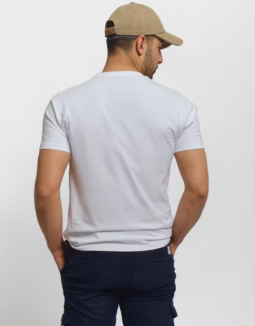 CAMISETA BÁSICA PARCHE  BLANCO