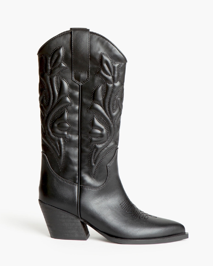 Bota cowboy negra