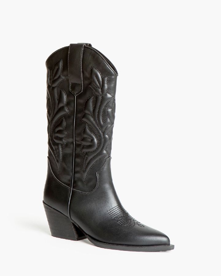 Bota cowboy negra