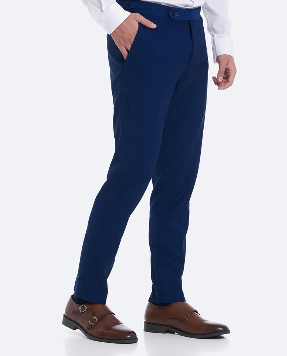 PANTALON TRAJE OJO PERDIZ MARINO